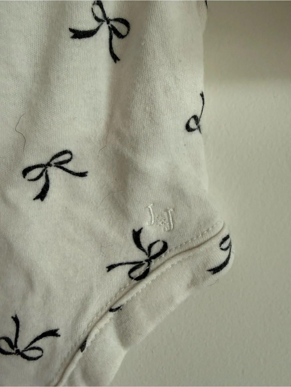 6-12m Janie and Jack White Bow-Print Long Sleeve Cotton Onesie